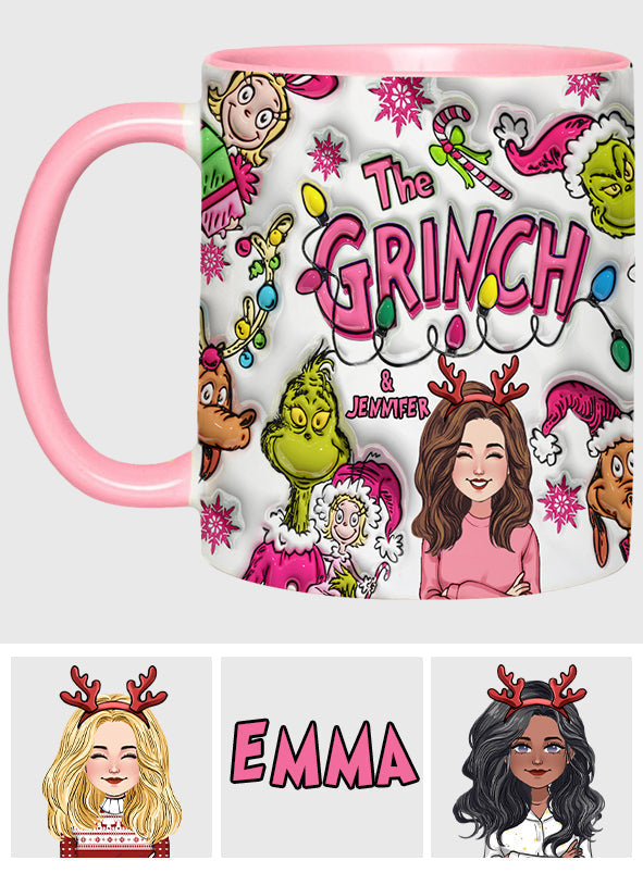 Personalized Grinch Accent Mug Custom Name Christmas Gift