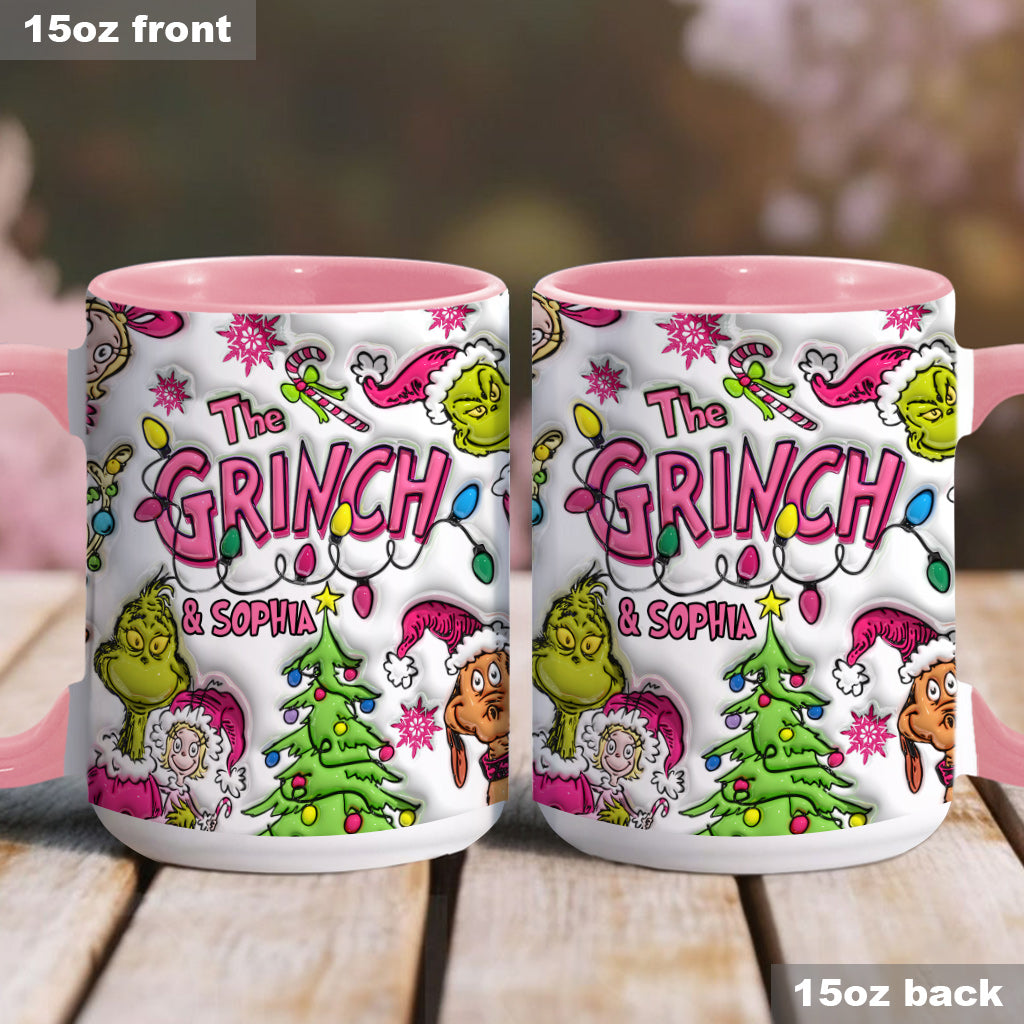 Personalized Grinch Accent Mug Custom Name Christmas Gift