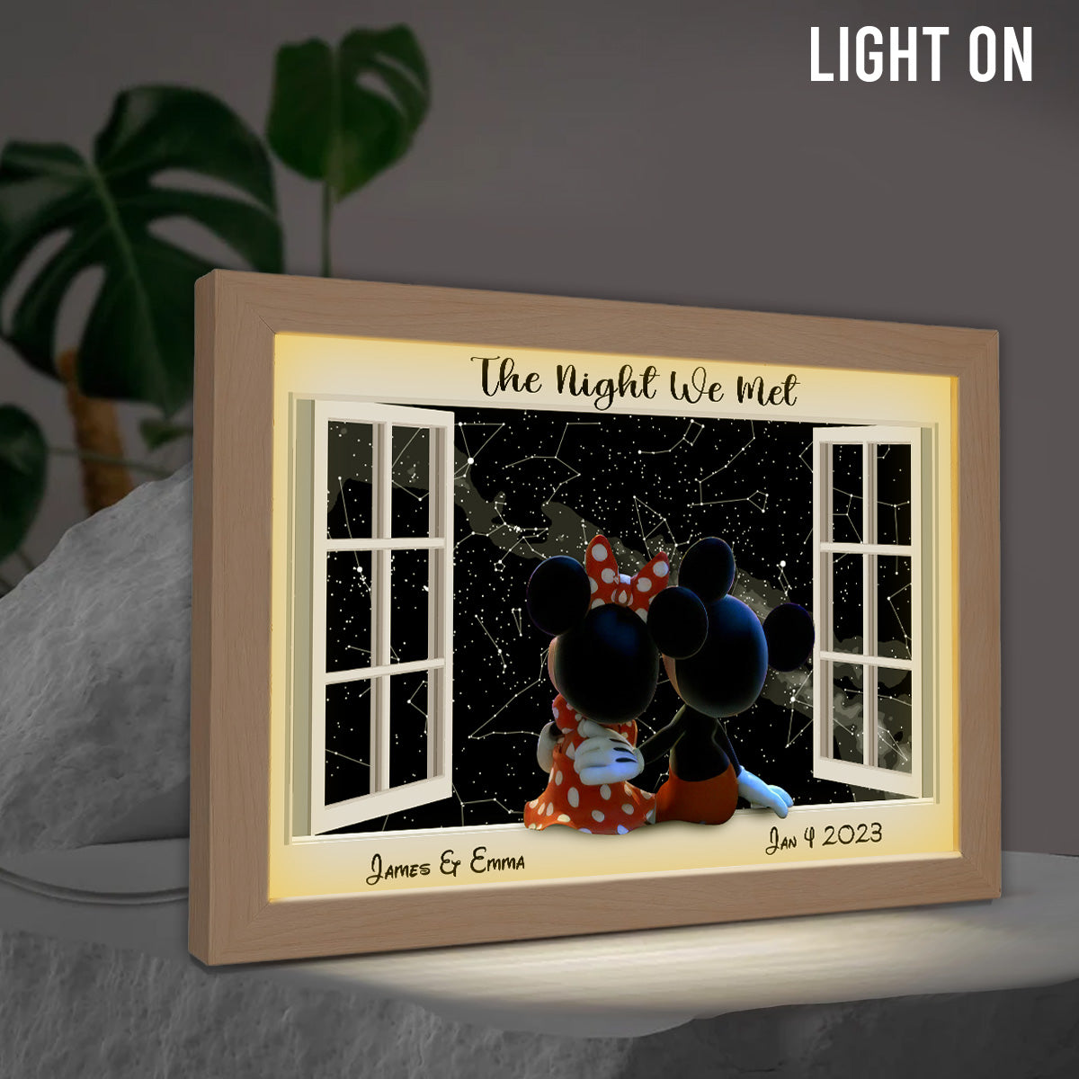Personalized Night Star Map Light Photo Frame for Couples