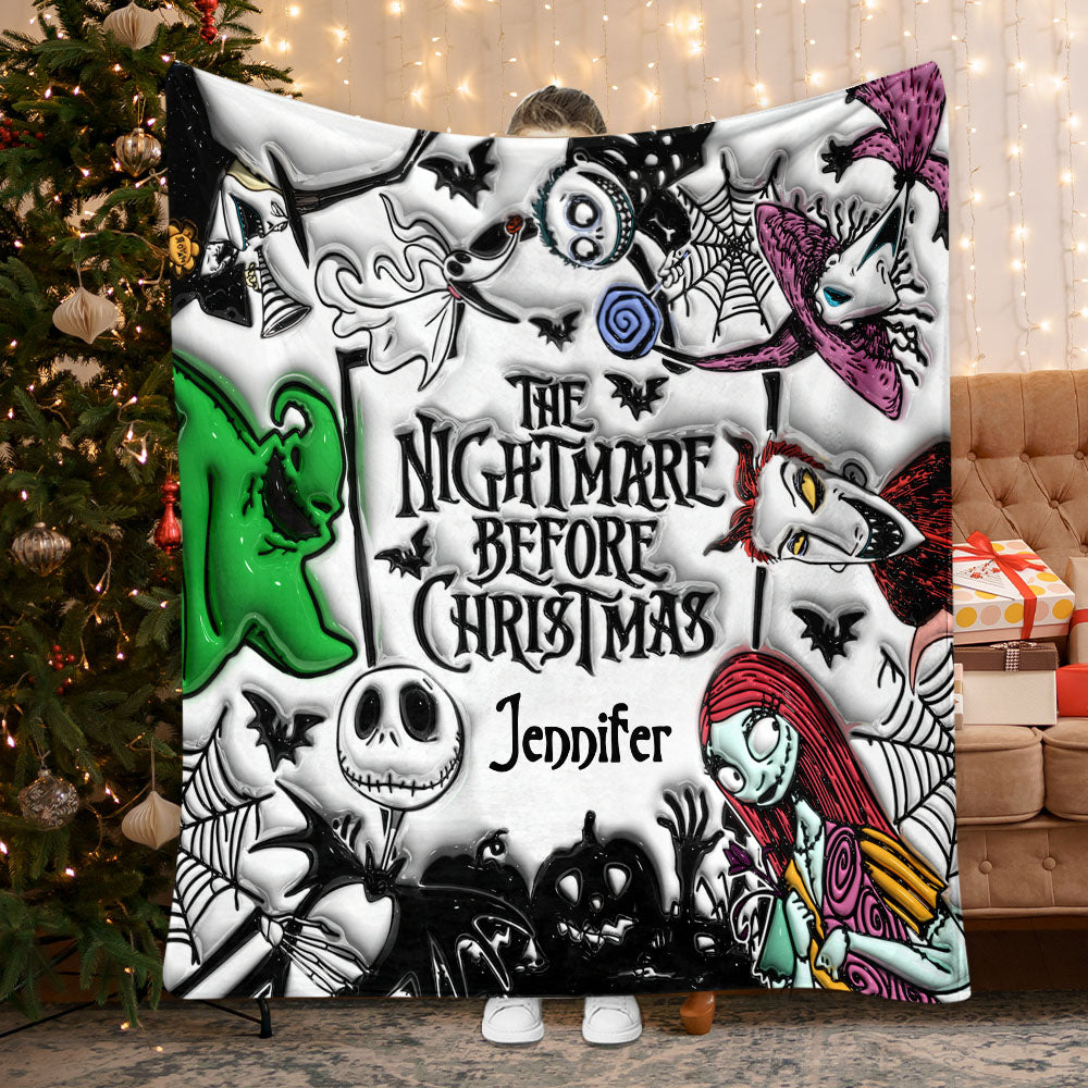 Personalized Nightmare Before Christmas Blanket Gift for Kids