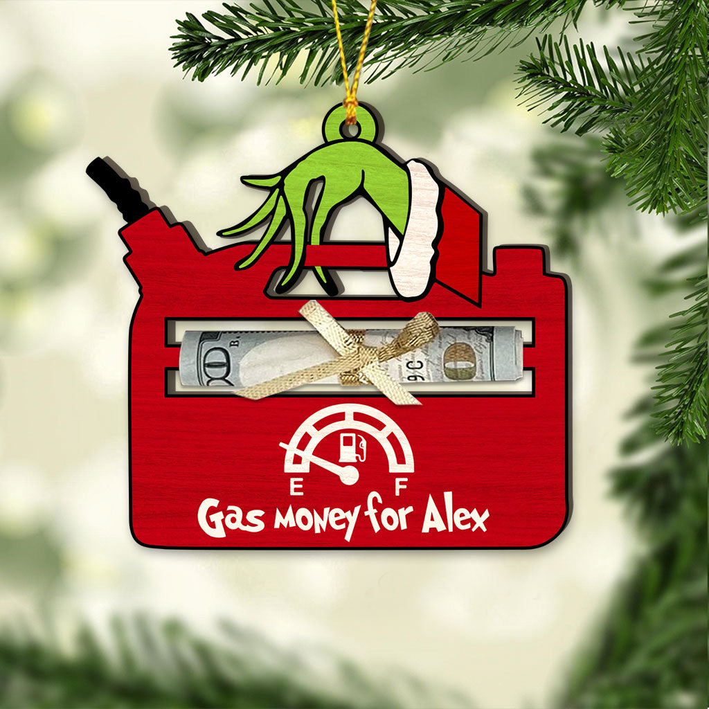 Personalized Gas Money Christmas Ornament Custom Gift for Friend