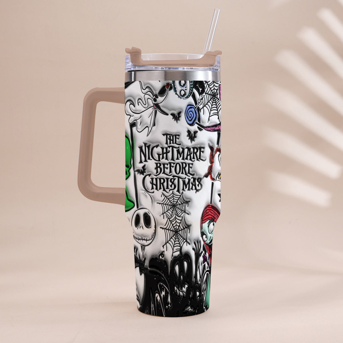 Personalized Nightmare Tumbler with Handle Custom Name Gift