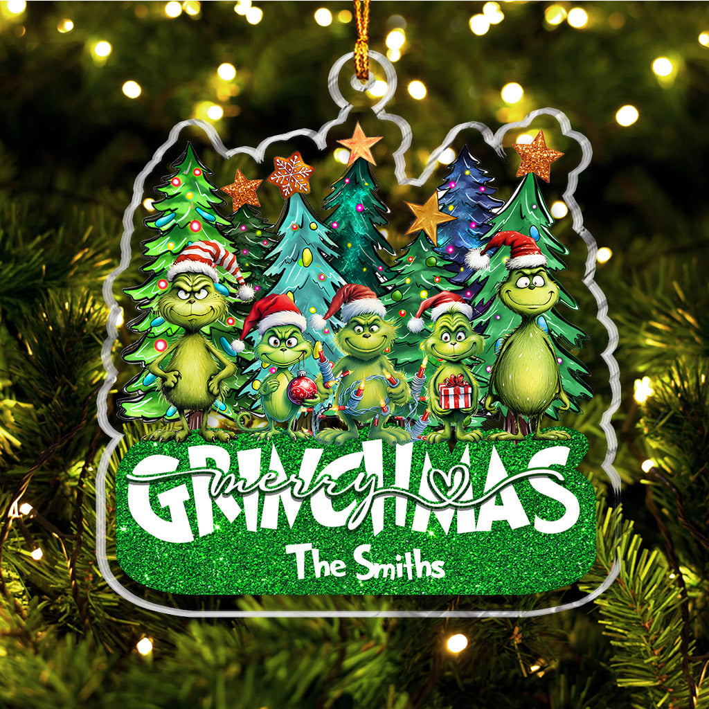 Personalized Grinch Christmas Ornament Custom Name Gift