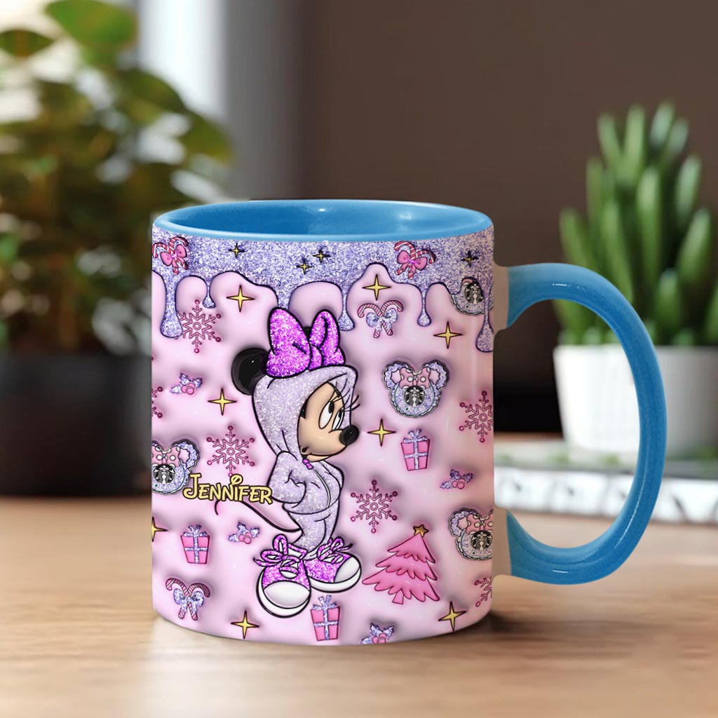 Personalized Christmas Accent Mug with Glittery Design for Mom