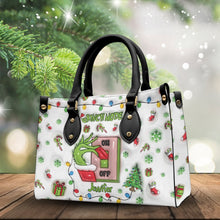 Load image into Gallery viewer, Personalized Grinch Mode Christmas Leather Handbag Gift for Her
