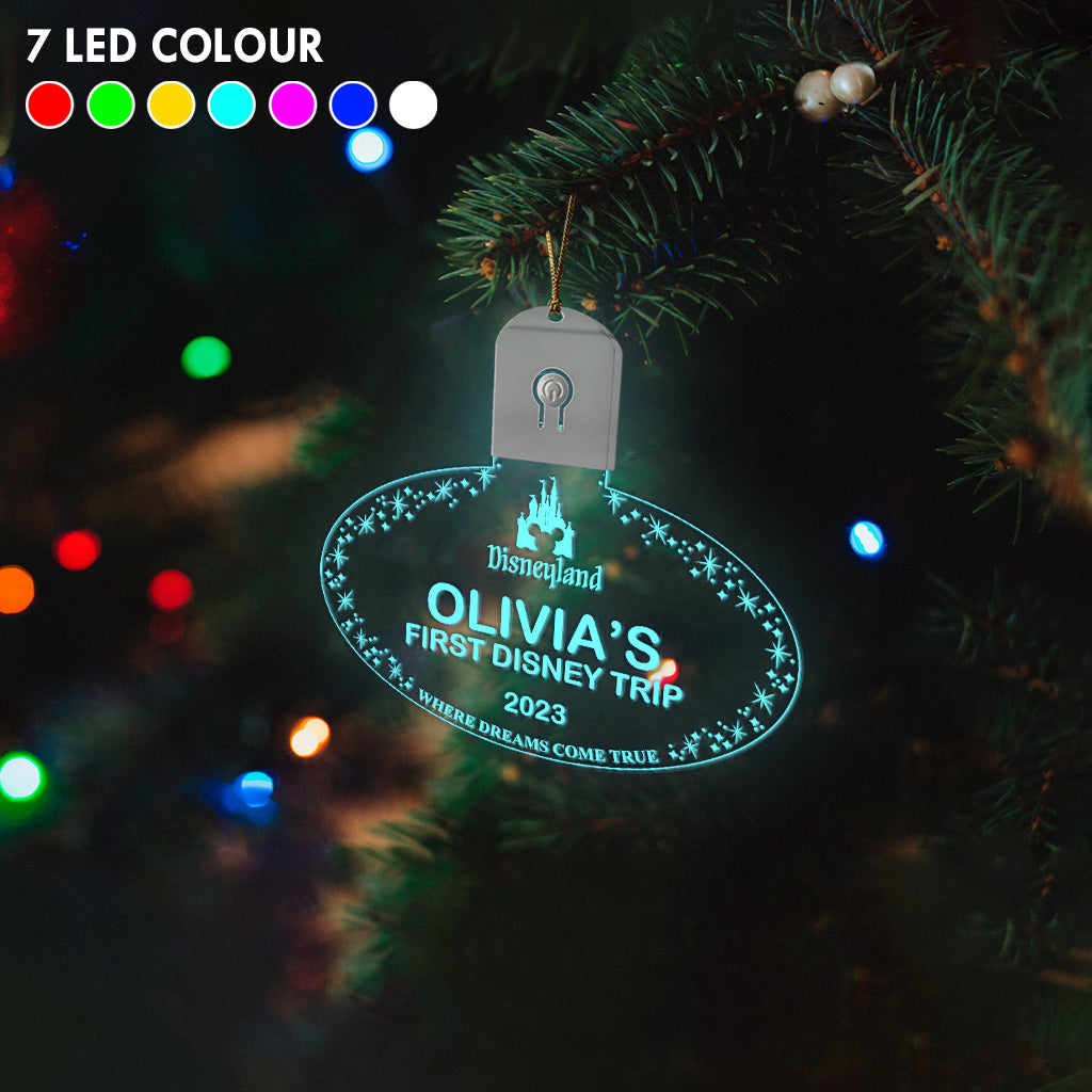Personalized LED Acrylic Ornament with Custom Name for Christmas