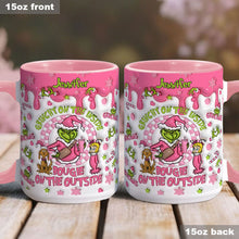 Load image into Gallery viewer, Personalized Christmas Accent Mug Grinchy On The Inside Gift

