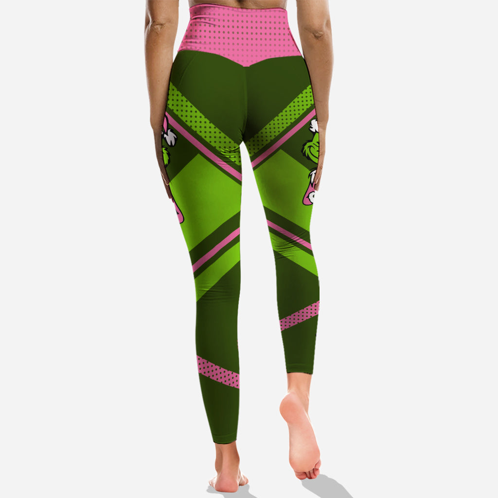 Personalized Grinch Era Christmas Hoodie and Leggings Set