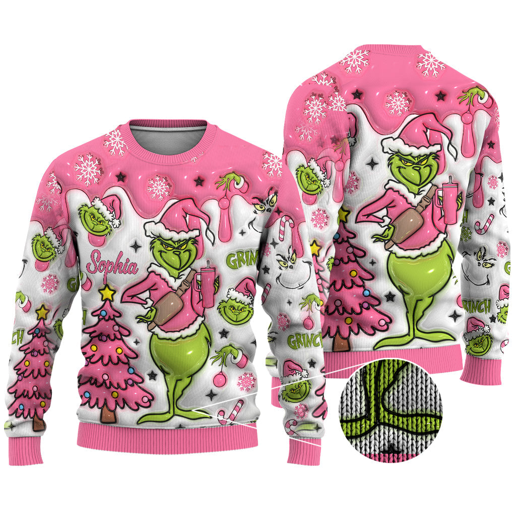 Personalized Merry Grinchmas Ugly Sweater for Christmas Gift