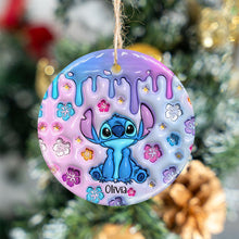Load image into Gallery viewer, Personalized Ohana Ceramic Circle Ornament for Family Gift
