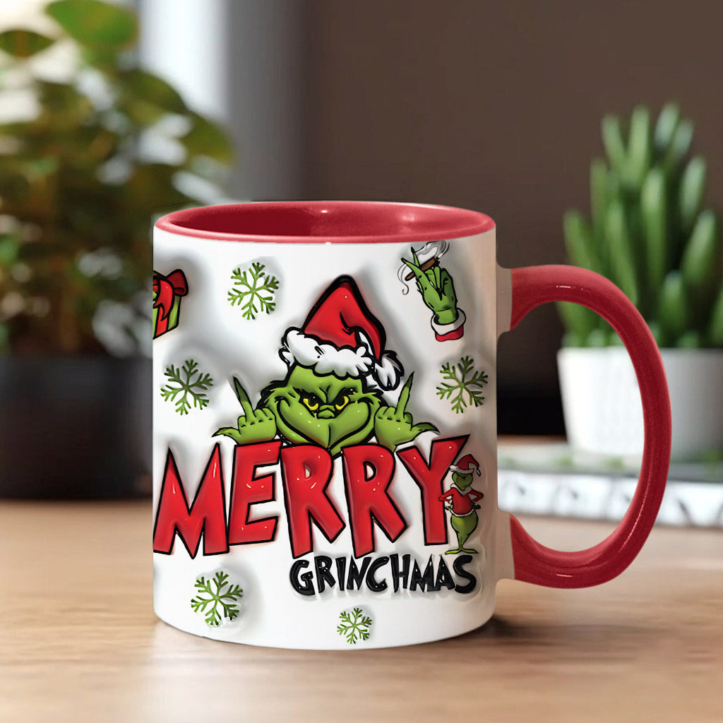 Personalized Grinch Accent Mug Custom Name Holiday Gift