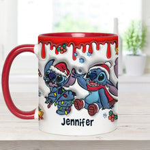 Load image into Gallery viewer, Personalized Christmas Accent Mug with Ohana Design for Mom
