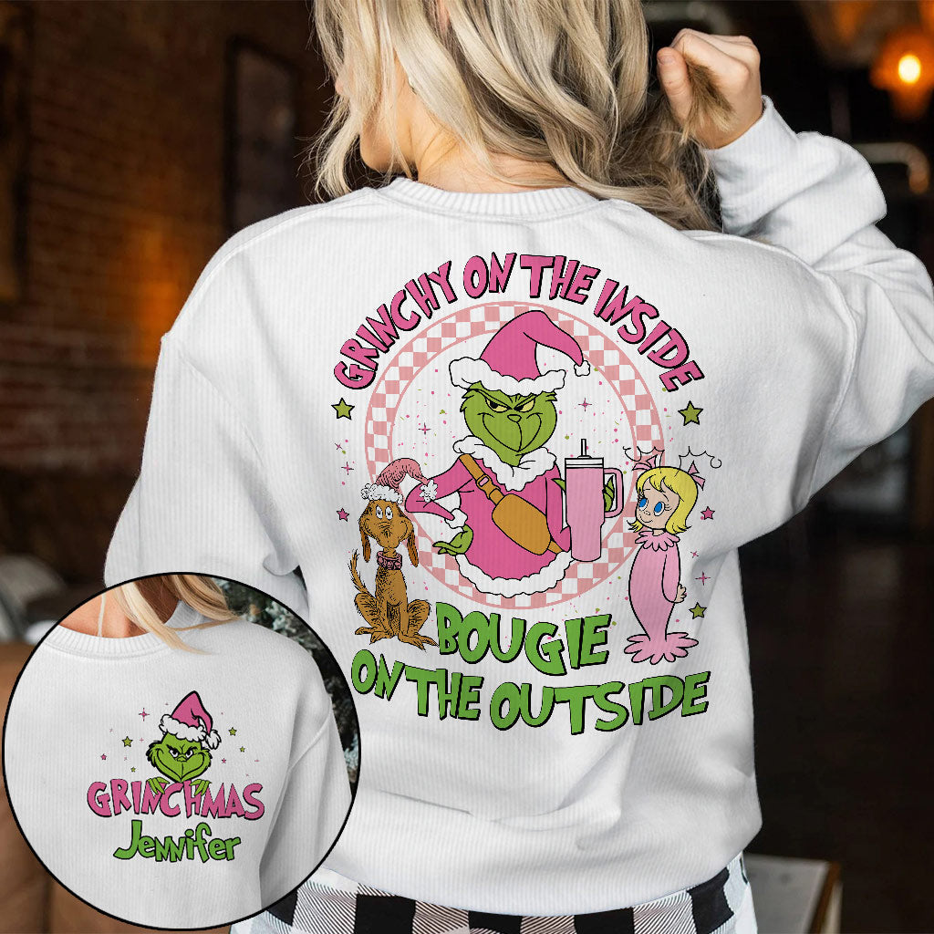 Personalized Grinchy On The Inside Christmas Ugly Sweater Gift
