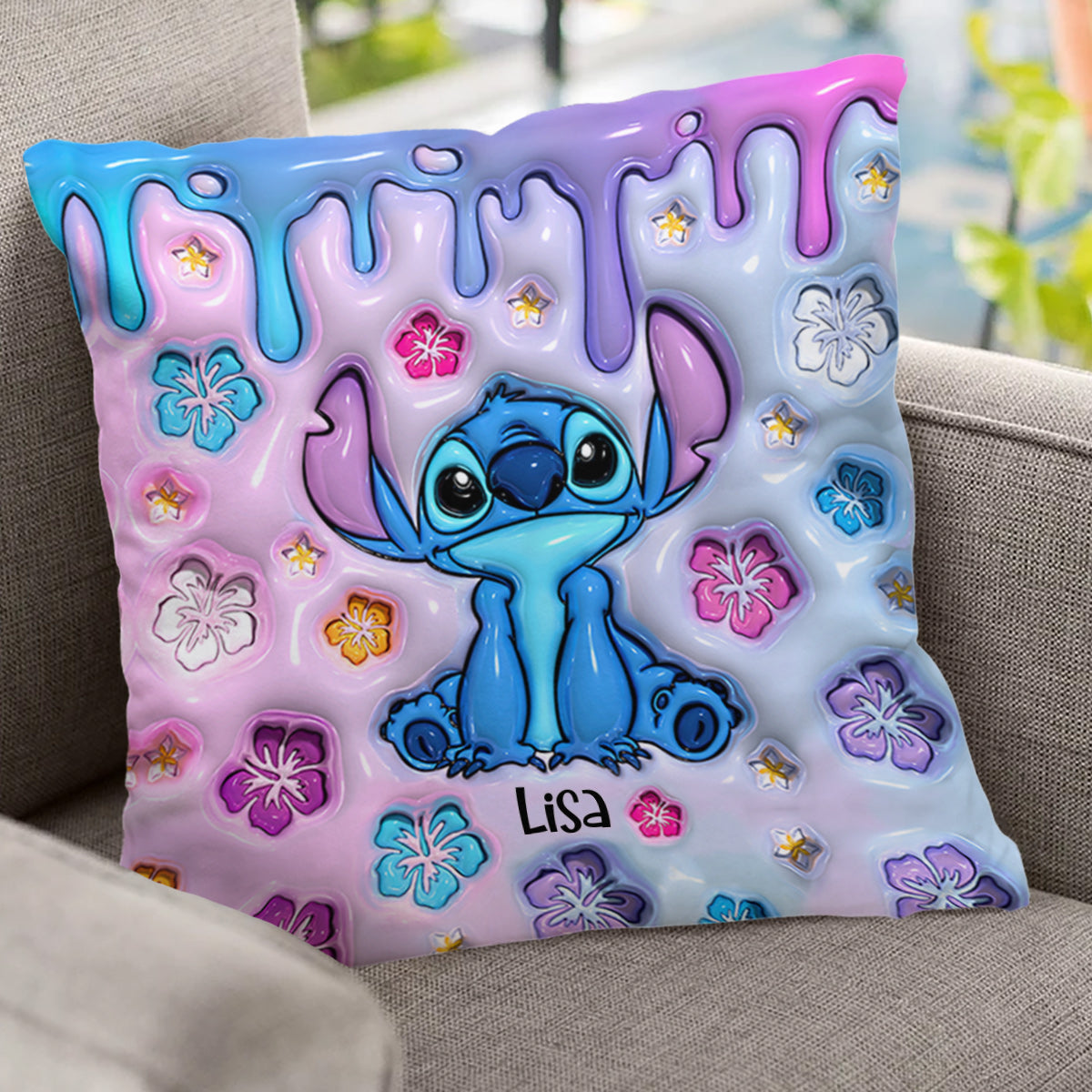 Personalized Ohana Throw Pillow Custom Name Gift for Family