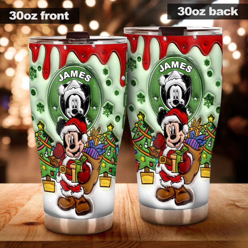 Personalized Christmas Mouse Tumbler Custom Name Gift