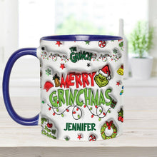 Load image into Gallery viewer, Personalized Grinch Christmas Accent Mug Custom Name Gift
