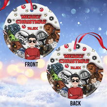 Load image into Gallery viewer, Personalized Ceramic Circle Ornament Merry Sithmas Gift for Kids
