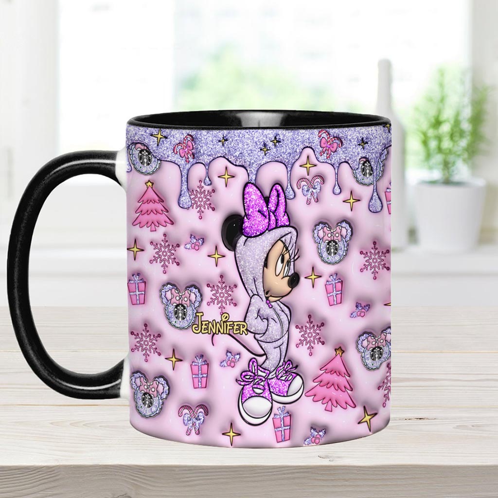 Personalized Christmas Accent Mug with Glittery Design for Mom