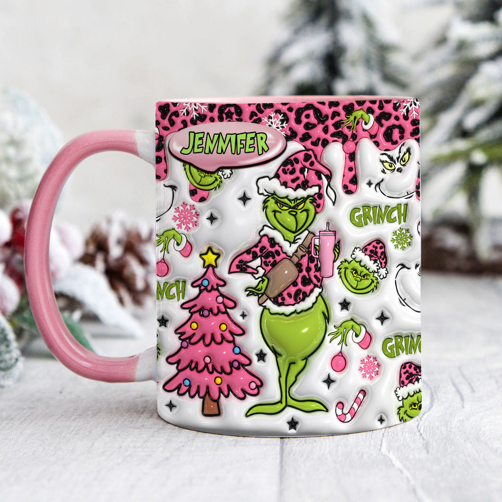 Personalized Grinch Accent Mug Custom Name Holiday Gift