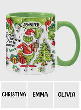Load image into Gallery viewer, Personalized Grinch Accent Mug Custom Name Christmas Gift
