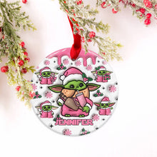 Load image into Gallery viewer, Personalized Ceramic Circle Ornament Cute Child Gift for Christmas
