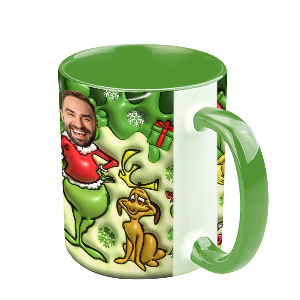 Personalized Grinch Christmas Accent Mug Custom Name Gift