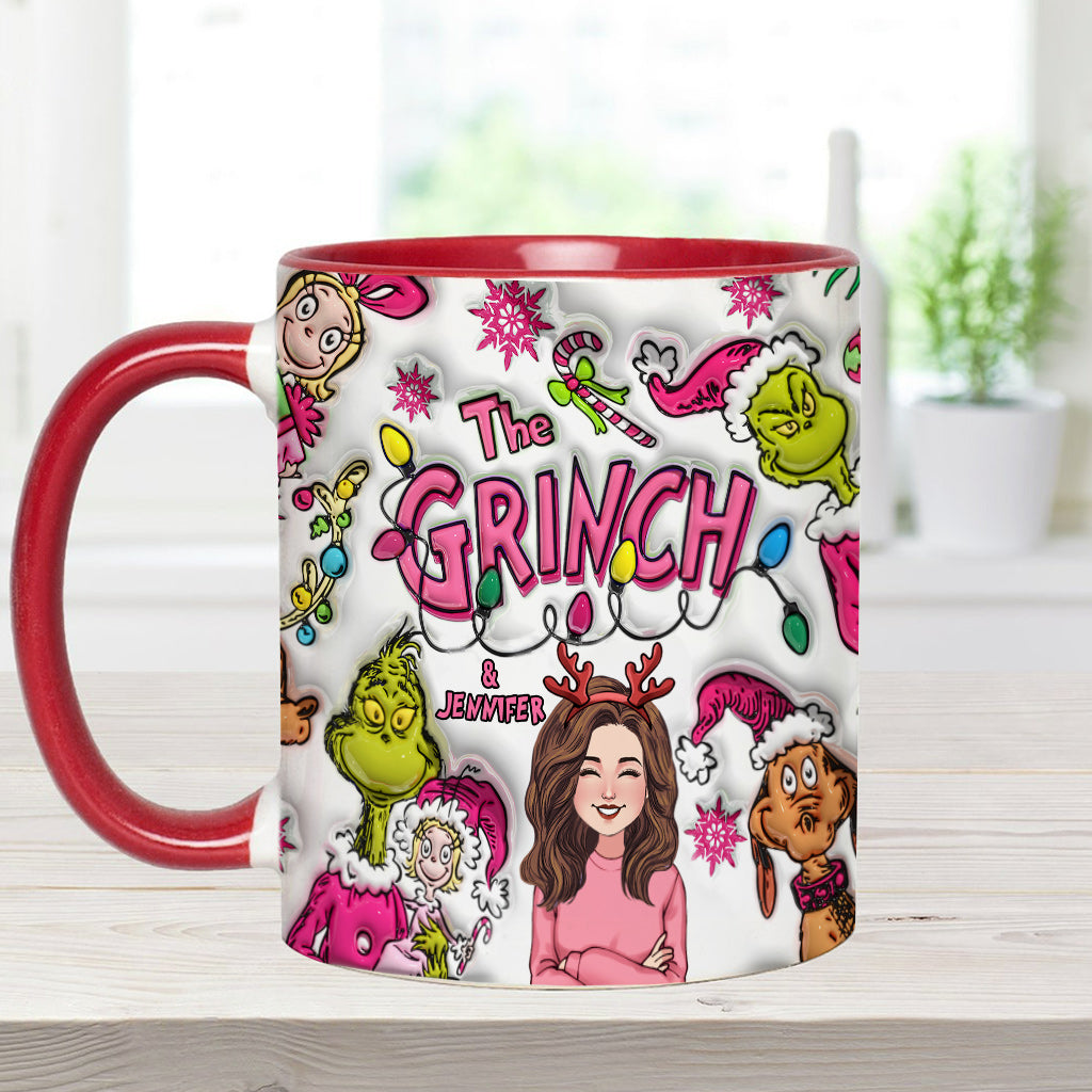 Personalized Grinch Accent Mug Custom Name Christmas Gift