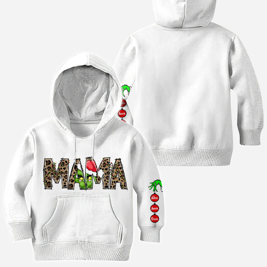 Personalized Christmas Hoodie for Mom with Grinch Design