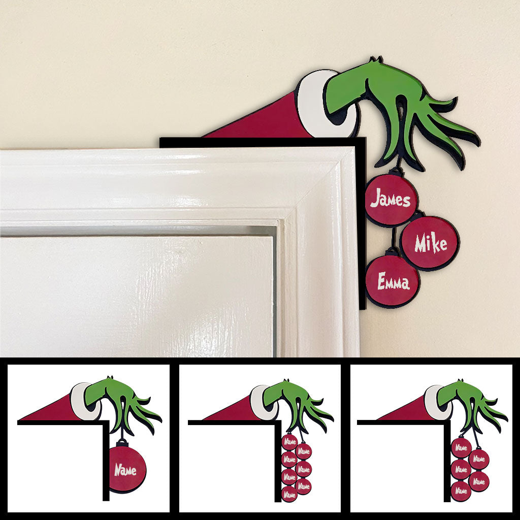 Personalized Christmas Door Frame Decoration Custom Names Gift