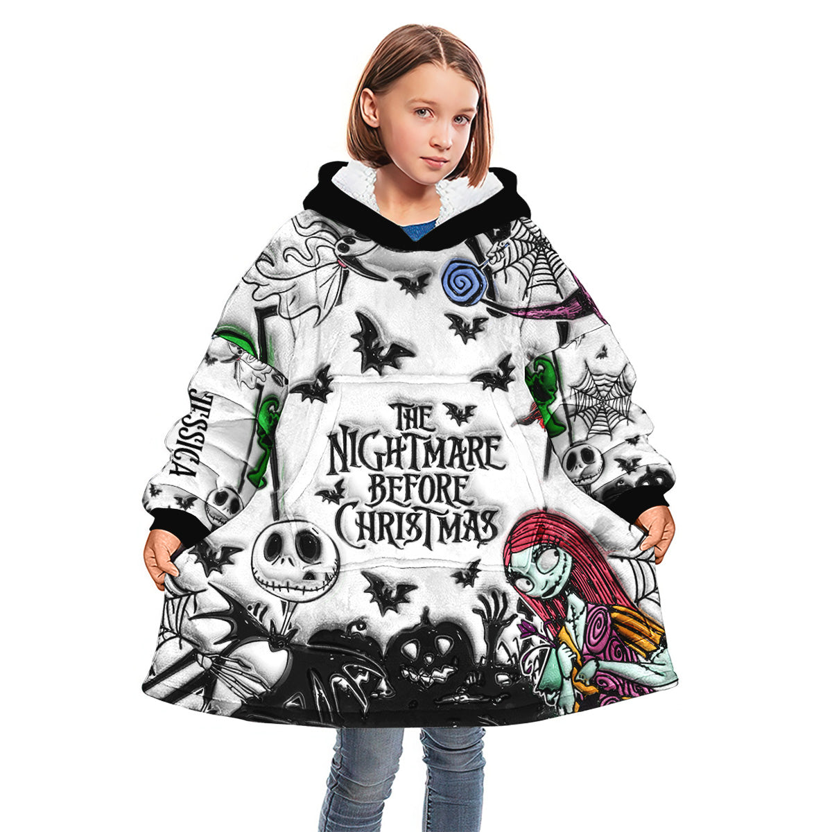 Personalized Nightmare Blanket Hoodie Custom Name Gift for Halloween