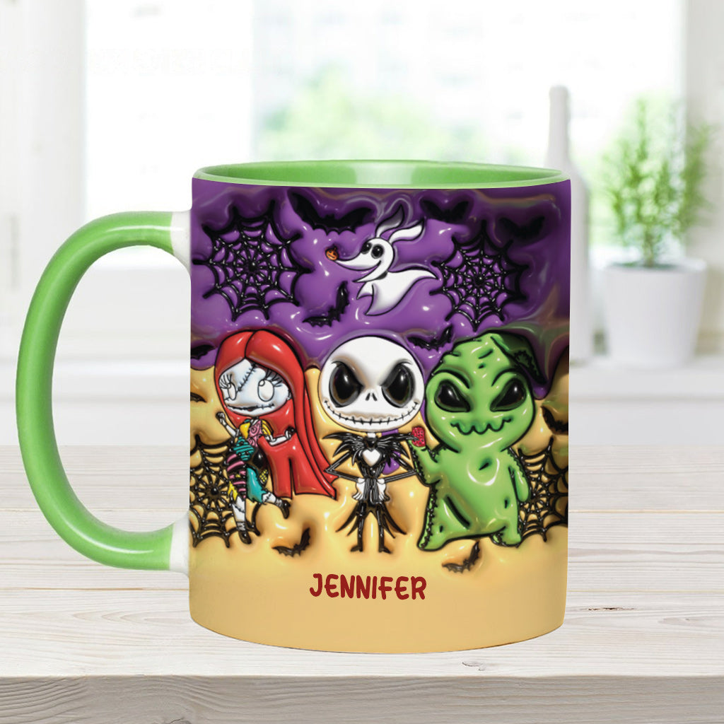 Personalized Nightmare Accent Mug Custom Name Gift for Halloween