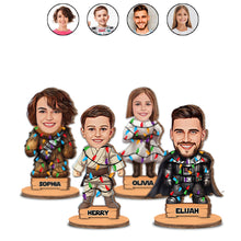 Load image into Gallery viewer, Personalized Family Wood Plaque with Photos - Christmas Gift
