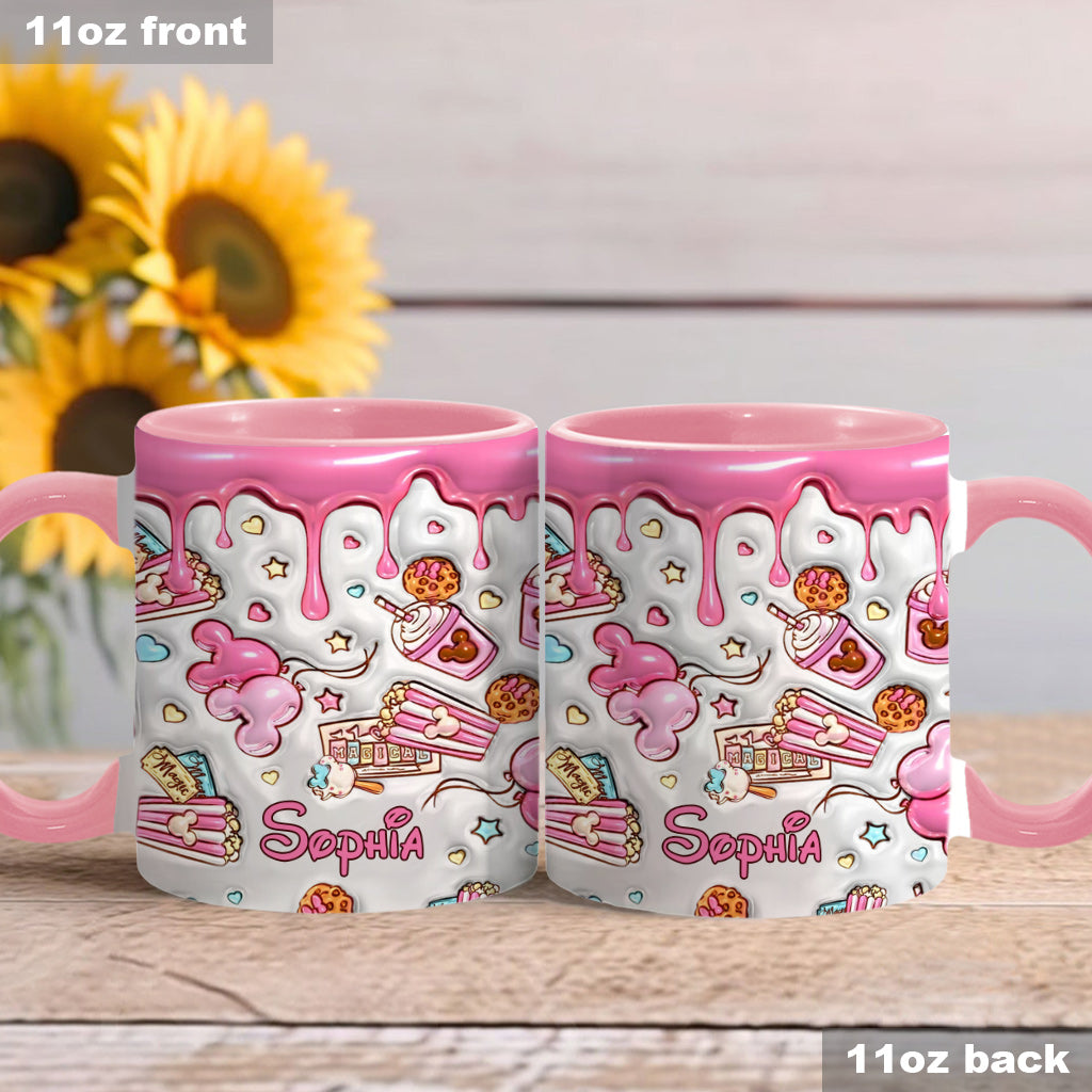 Personalized Pink Mouse Ears Accent Mug Custom Name Gift for Birthday