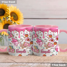 Load image into Gallery viewer, Personalized Pink Mouse Ears Accent Mug Custom Name Gift for Birthday

