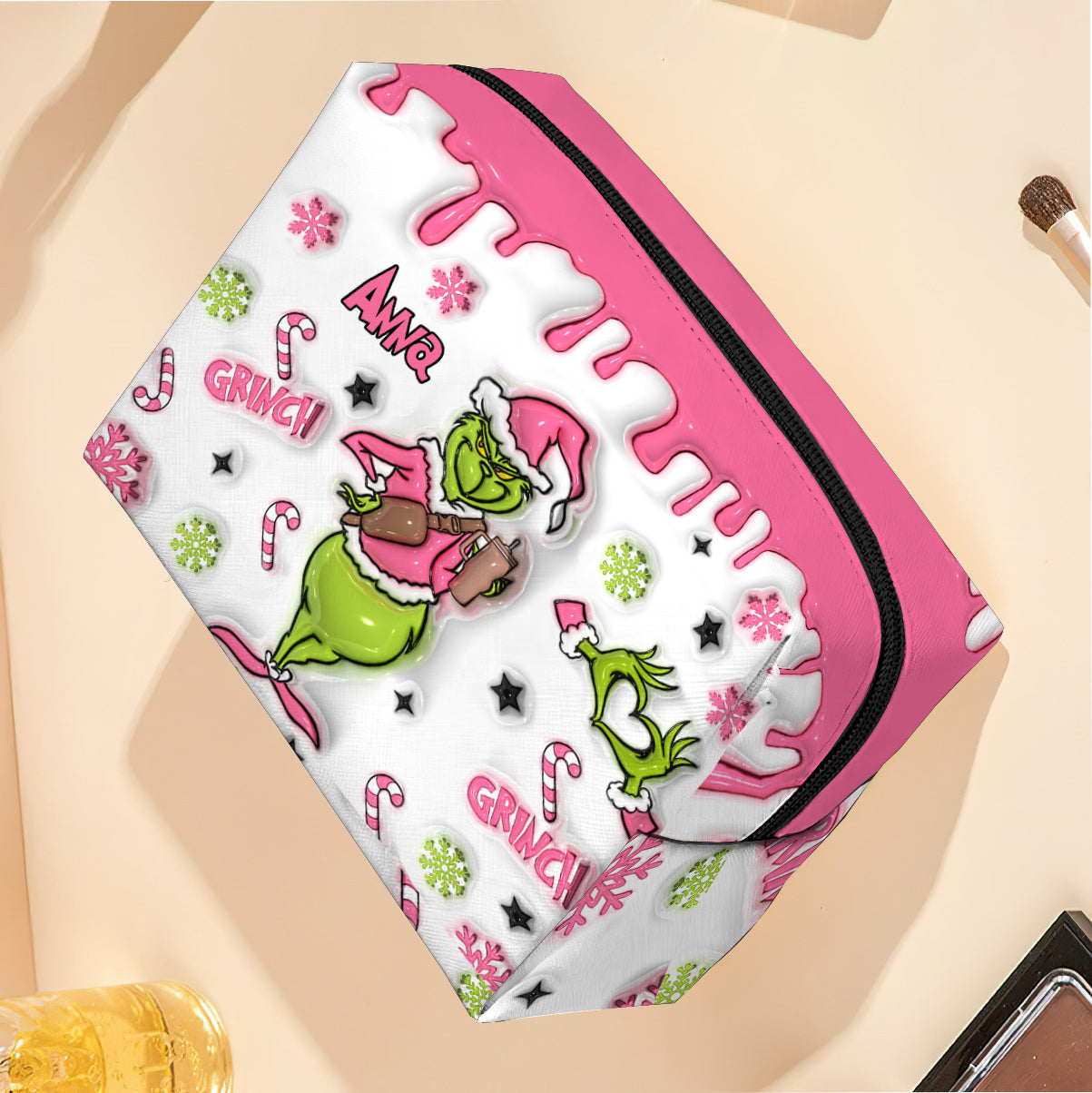 Personalized Christmas Makeup Bag Custom Name Gift