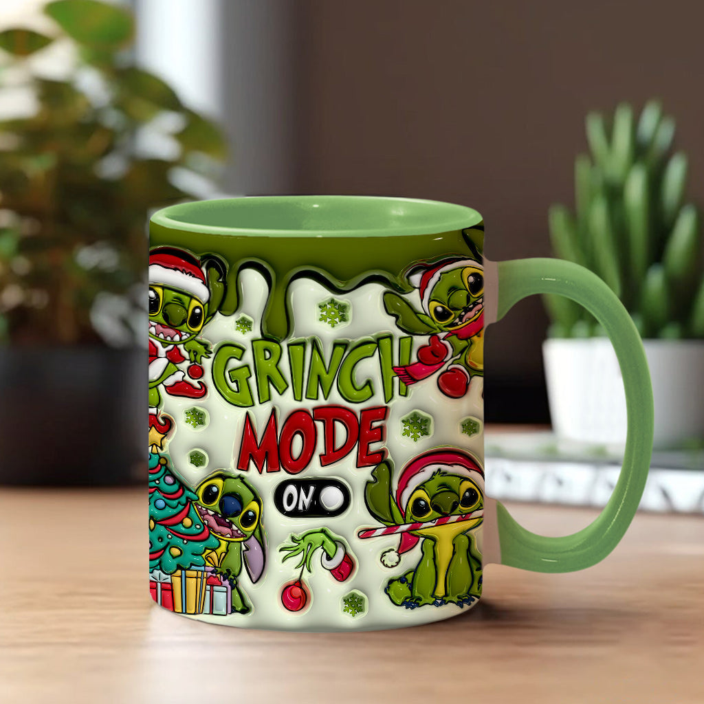 Personalized Grinch Mode Accent Mug Custom Name Gift for Christmas