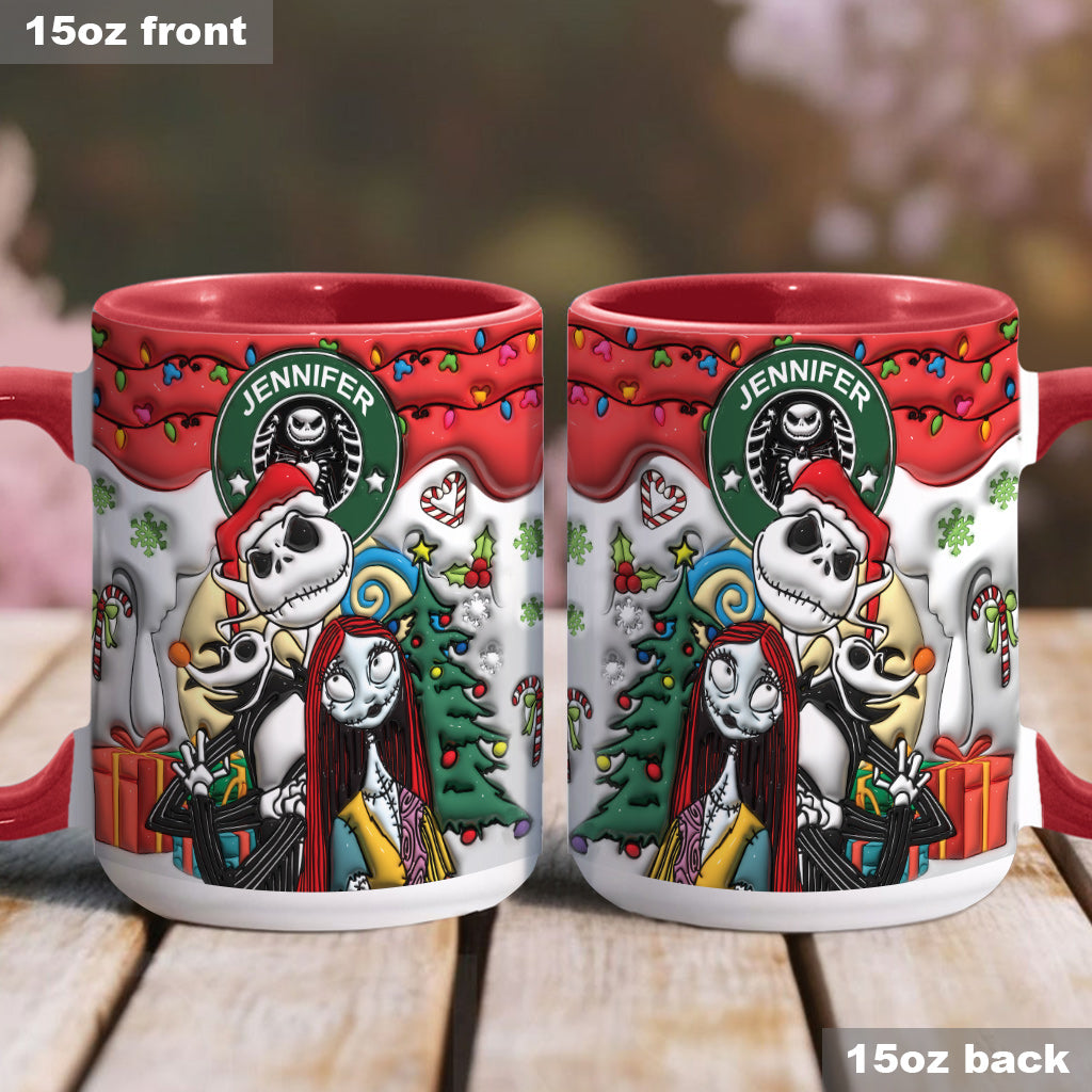 Personalized Nightmare Accent Mug Custom Name Gift for Halloween