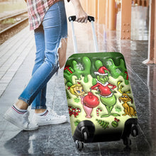 Load image into Gallery viewer, Personalized Grinchmas Luggage Cover Custom Family Name Gift
