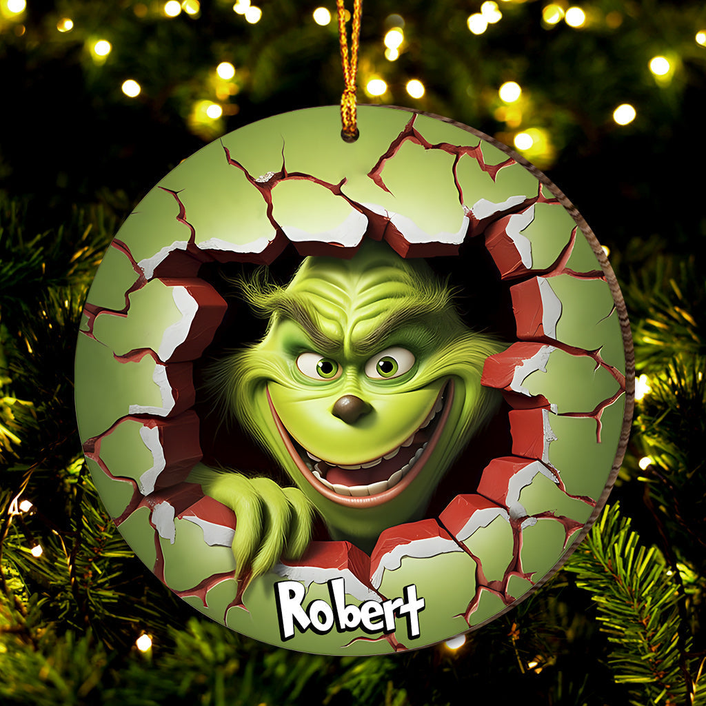 Personalized Grinch Christmas Ornament Custom Name Gift