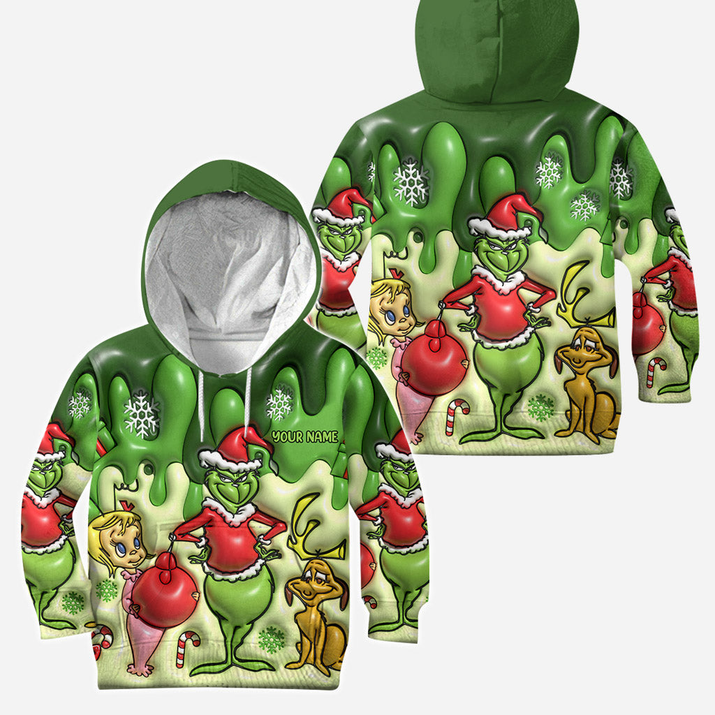 Personalized Grinch Hoodie & Leggings Set Custom Name Gift for Christmas