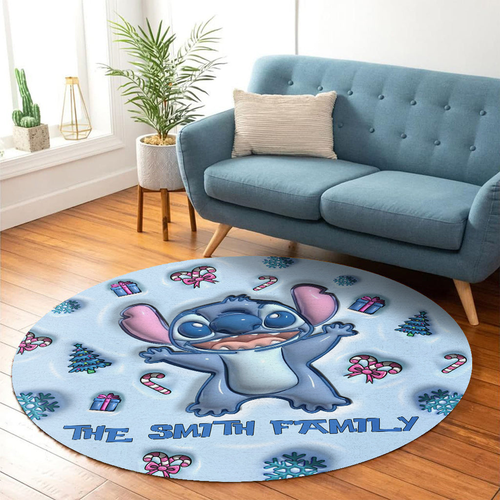 Personalized Round Rug with Cartoon Design for Family Gift