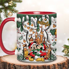 Load image into Gallery viewer, Personalized Christmas Mouse Accent Mug Custom Name Gift
