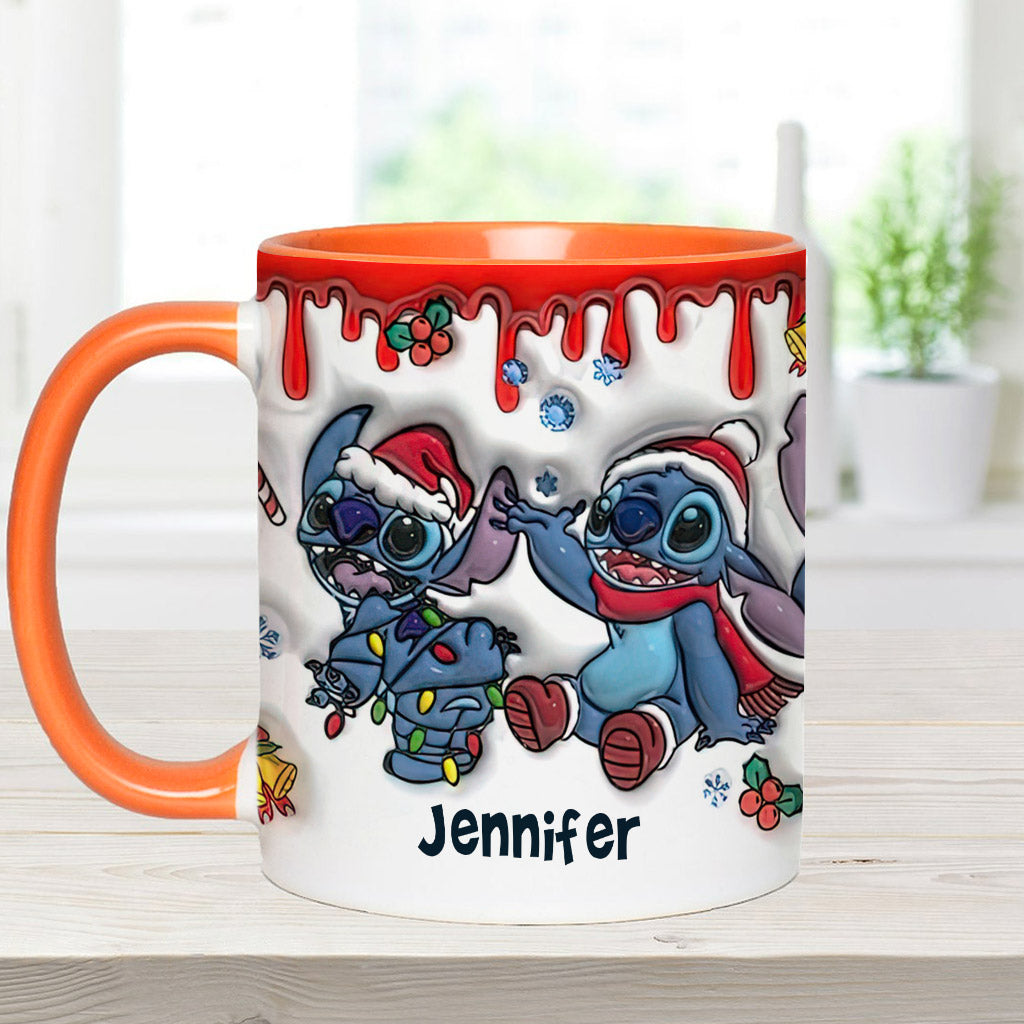 Personalized Christmas Accent Mug with Ohana Design for Mom