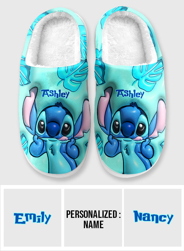 Personalized Ohana Slippers Custom Name Gift for Her