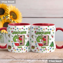 Load image into Gallery viewer, Personalized Grinch Mode Accent Mug Custom Name Holiday Gift
