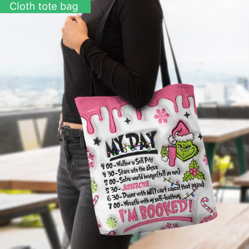 Personalized Grinch Tote Bag Custom Name Holiday Gift