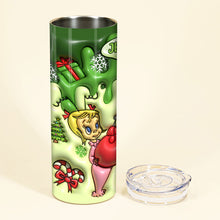 Load image into Gallery viewer, Personalized Grinchmas Skinny Tumbler Custom Name Gift for Christmas
