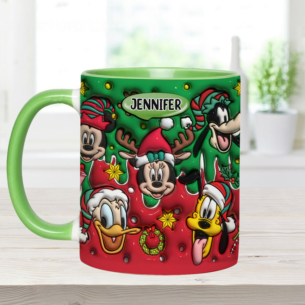 Personalized Christmas Mouse Accent Mug Custom Name Gift