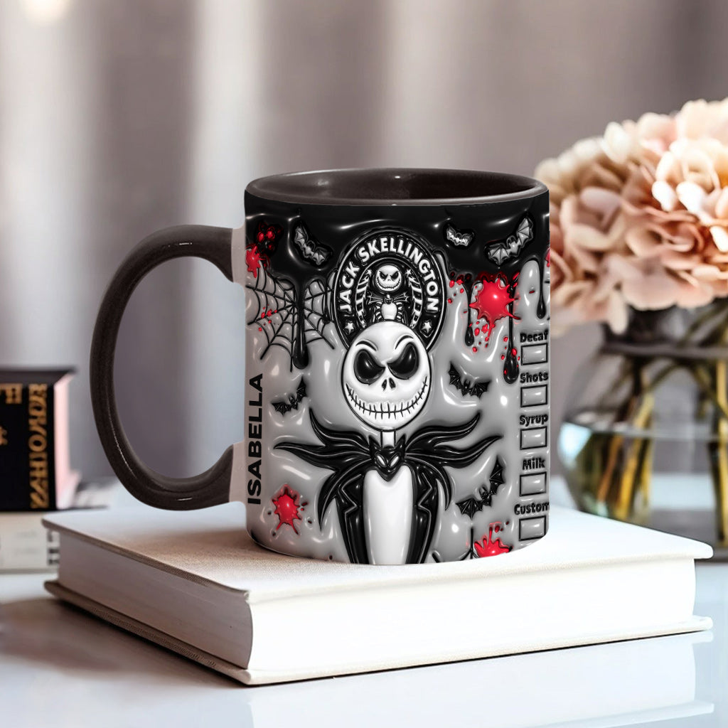 Personalized Nightmare Skeleton Mug Custom Name Gift for Halloween