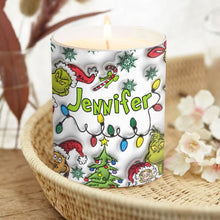 Load image into Gallery viewer, Personalized Christmas Candle with Wooden Lid Custom Name Gift
